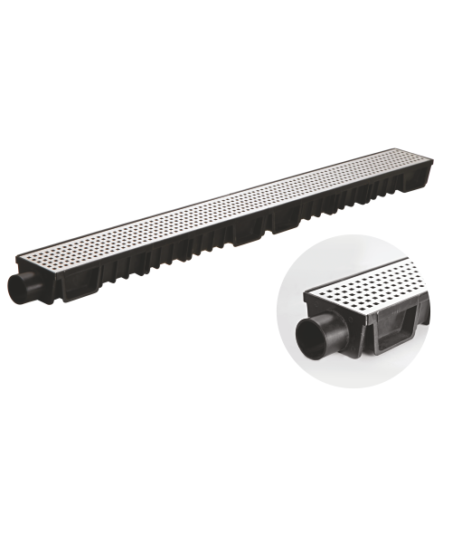 CHANNEL LINE DRAIN ( TRENCH DRAIN) HDEP WITH SS 304 COVER 20"X4"X60MM-1