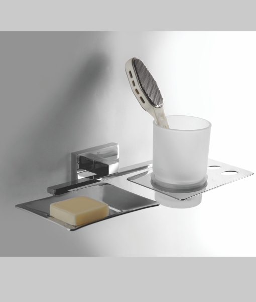 ROCK SOAP DISH WITH TUMBLER-1